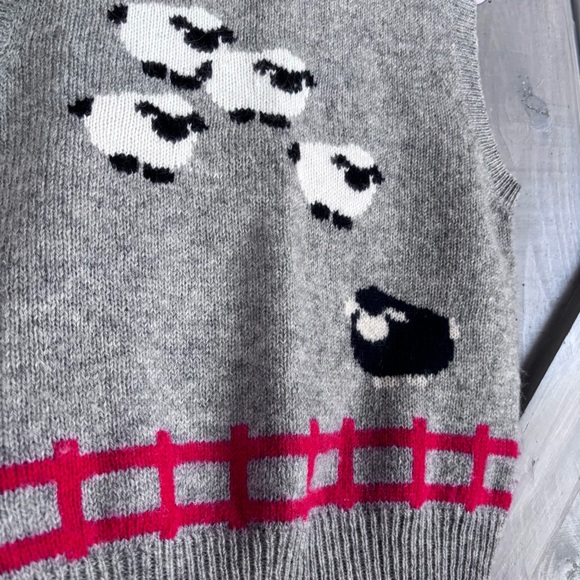 VTG Robert Scott LTD 100% Shetland Wool Scotland Sheep Vest Black Sheep - Picture 4 of 6